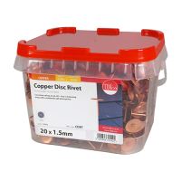 Copper Disc Rivets Copper | 20 x 1.5mm | Tub of 1000