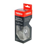 Timco | Sports Style Safety Glasses - With Adjustable Temples - Clear