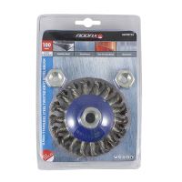 Angle Grinder Bevel Brush Twisted Knot Stainless Steel Timco 100mm