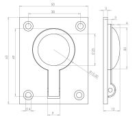 Flush Ring | 50 x 63 Satin Chrome