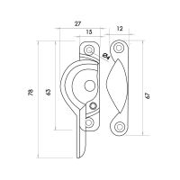 Narrow Fitch Fastener 65MM Polished Brass 