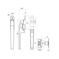 Modern Non Lockable Casement Fastener | Satin Chrome