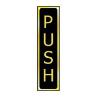 'Push' Sign Self Adhesive PVC Vertical 