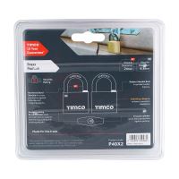 Timco Brass Padlock 40mm Dual Pack