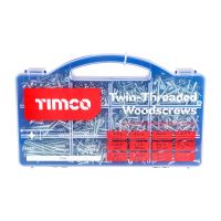 Timco | Twin Threaded Countersunk Woodscrew Case | 1140Pcs | WOODTRAY