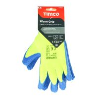 Timco Warm Grip Gloves Crinkle Latex Coated Polyester