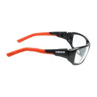 Timco | Sports Style Safety Glasses - With Adjustable Temples - Clear