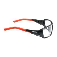 Timco | Sports Style Safety Glasses - With Adjustable Temples - Clear