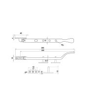 Victorian Casement Stay 250mm | Polished Brass