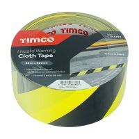 Timco Hazard Warning Cloth Tape 33mtr x 50mm