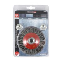 Angle Grinder Bevel Brush - Twisted Knot Steel Wire | Timco | 100mm