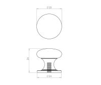 Traditional Cupboard Knob | 32mm Polished brass