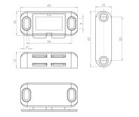 Magnetic Catch 62mm x 18mm