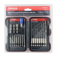 Timco | Driver Bit & Ground Jobber Drill Bit Set 20 Pcs