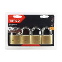 Timco Brass Padlocks Quad Pack