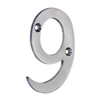 Door numeral 9 - Satin Chrome 