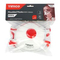 Timco FFP3 Moulded Masks with Valve 3 Piece