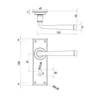 Valley Forge Handforged Lock Lever on Plate