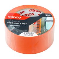 Timco High Strength PVC Builder's Tape Orange 33mtr x 50mm