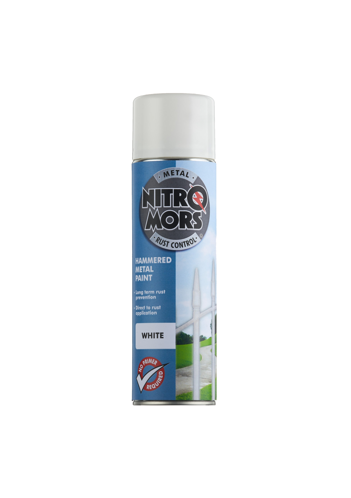 Nitromors Anti-Rust Hammered Metal Paint Aerosol White 500ml